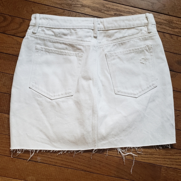 AllSaints Mini Skirt NWT 6 Betty White Denim Frayed Rip New All Saints NEW - Picture 2 of 5